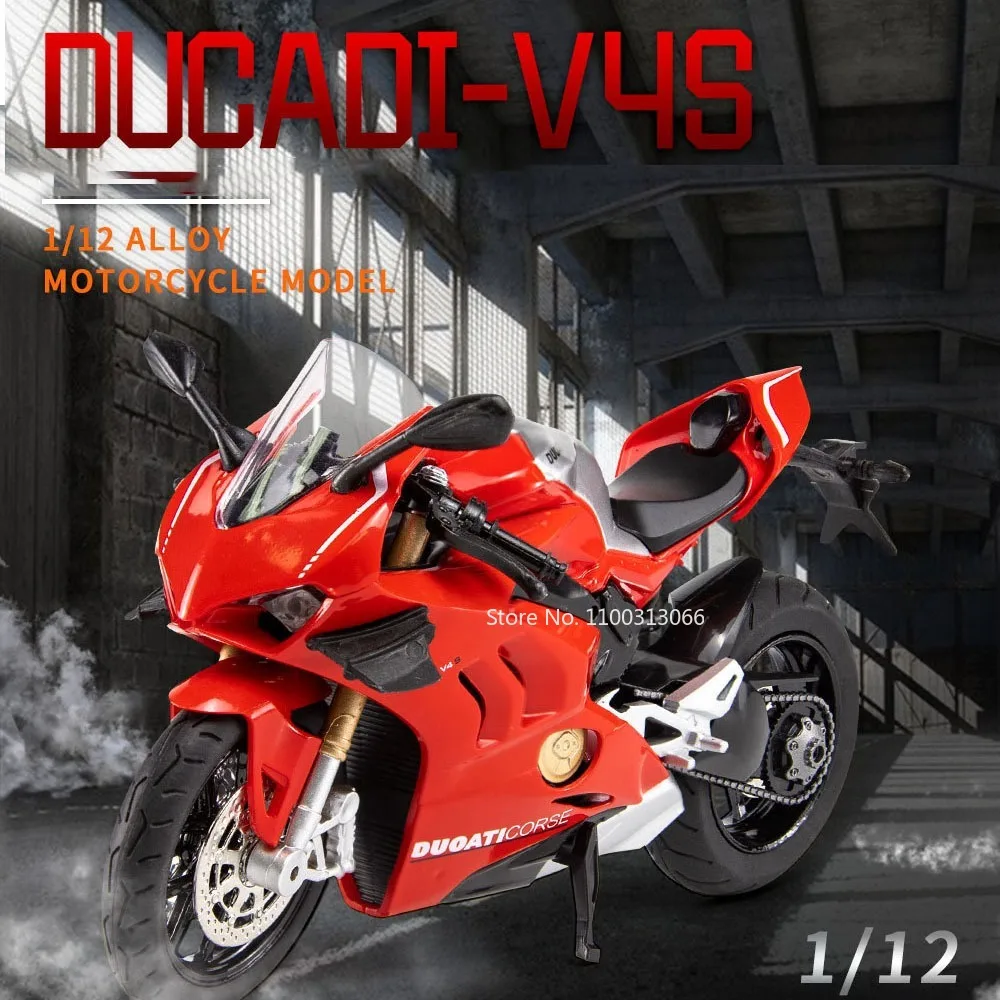 

Масштаб 1/12, V4S, игрушки из сплава для мотоцикла, модель автомобиля с ярким звуком, мотоцикл для взрослых, коллекционные подарки