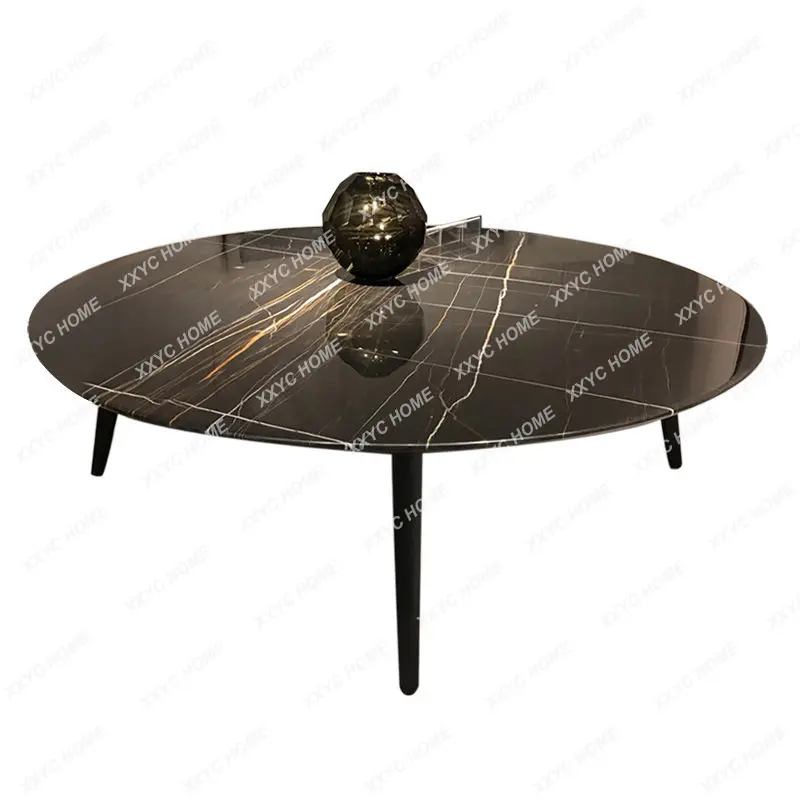 

Lauren Black Gold Natural Marble Tea Table Post-Modern Light Luxury and Simplicity Tea Table Nordic Small Apartment Living Room