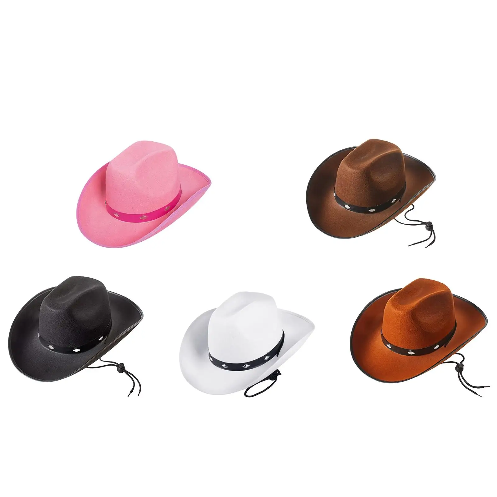 

Western Cowboy Hat Felt Hats Unisex Adult Fedora Hat for Costume Accessories