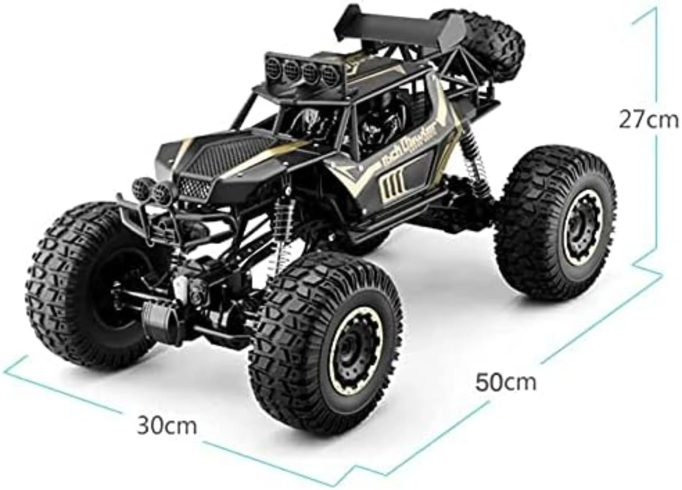Large 50CM 1:8 2.4Ghz Radio Remote Control Truck Metal Alloy Body 4WD RC Car Off-road 4x4 Vehicle Electric Car Toy for Kids 5