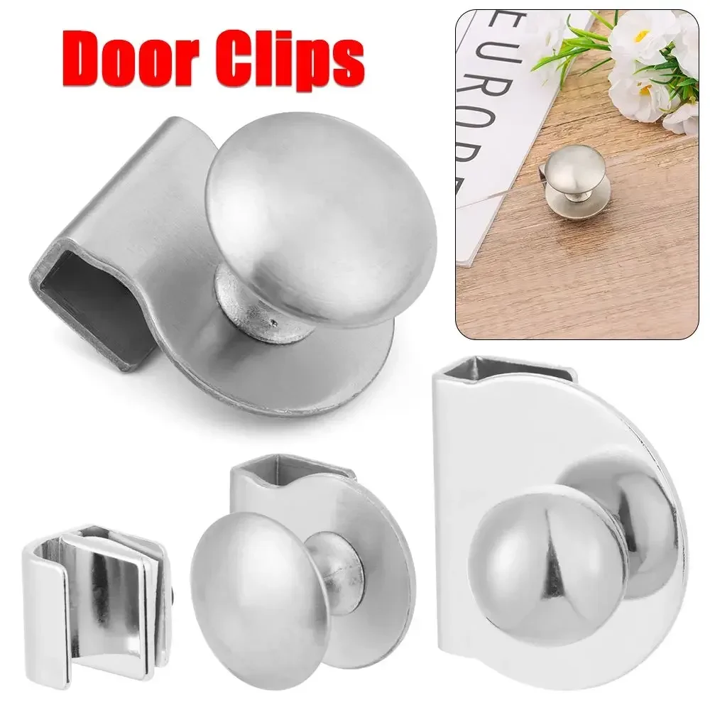 Stainless Steel Glass Door Handle Cabinet Clip Support