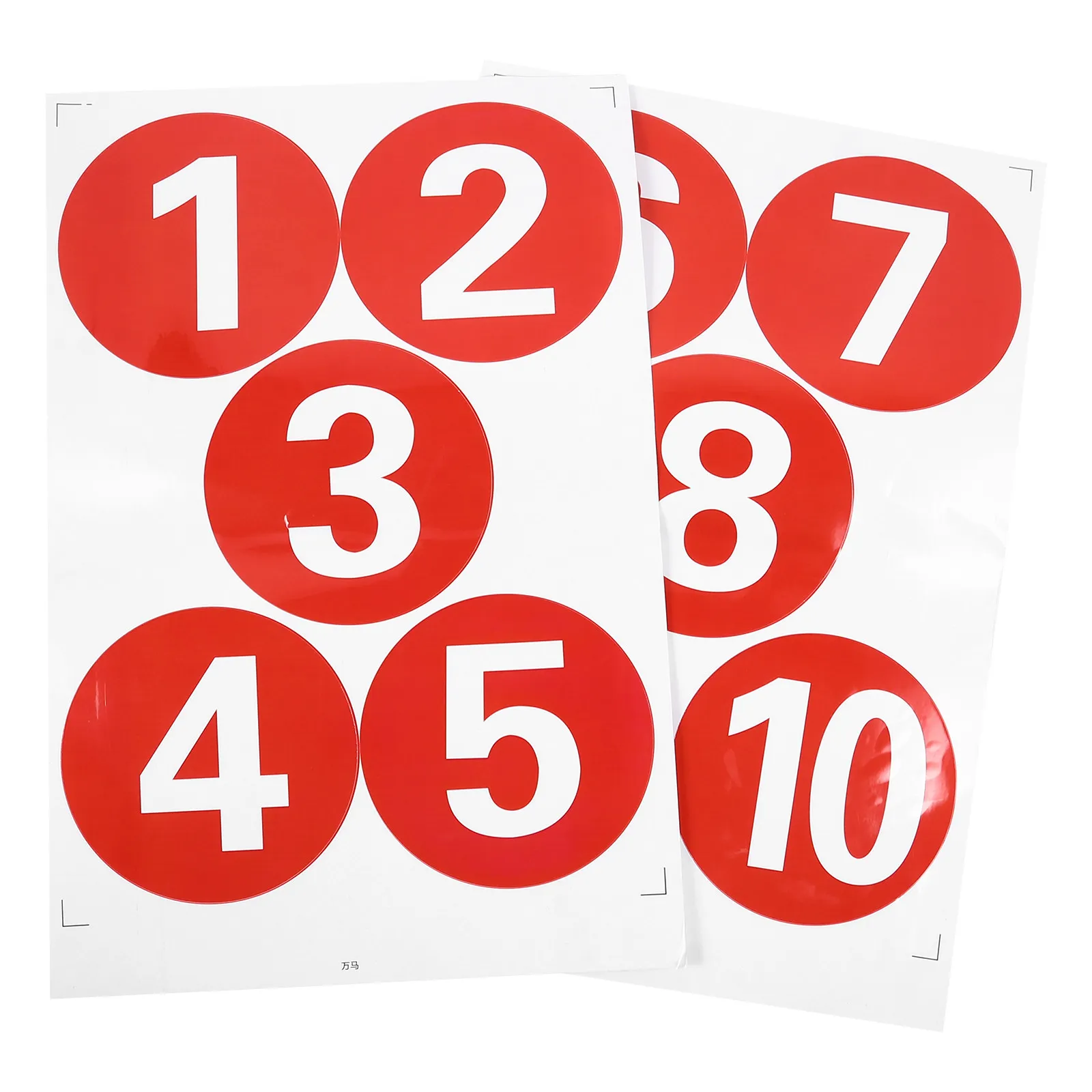 2장 대형 PVC 방수 원형 숫자 스티커, 파티 선물, 가정, 사무실, DIY 공예용 자가 접착식 제거 가능 스티커