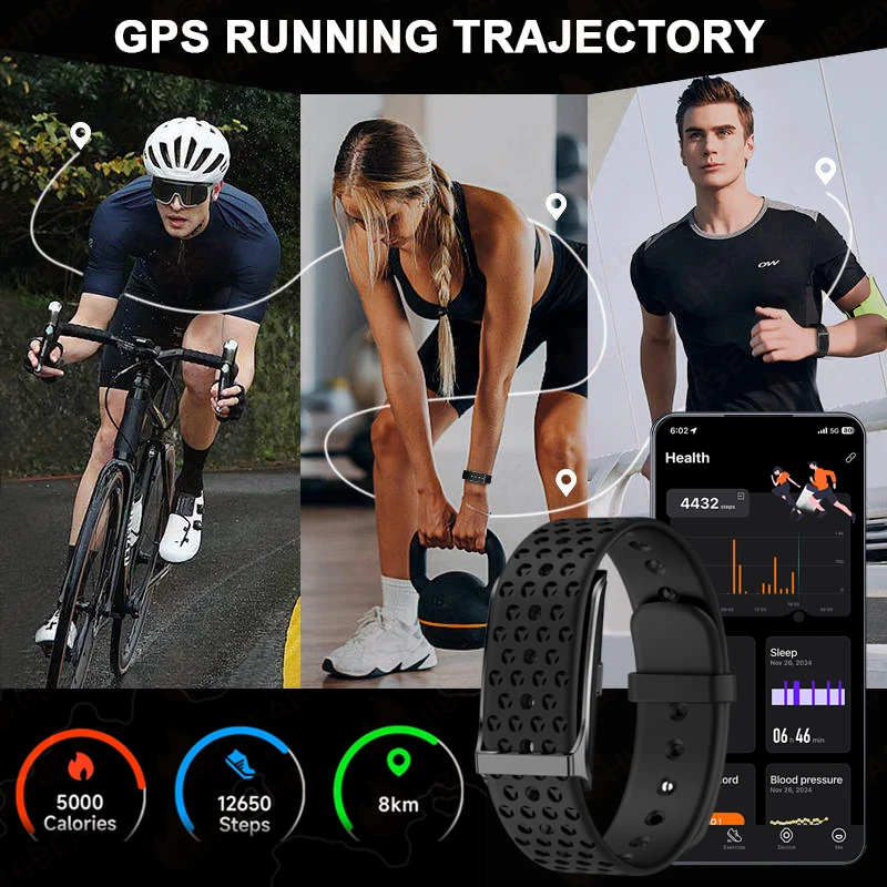 No Screen Smart Bracelet Heart Rate Blood Pressure Sleep Monitor Pedometer Sport Fitness Tracker Men Women Smartwatch 2025 New