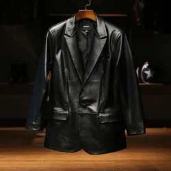 High Quality Genuine Leather Suits Women's Black Sheepskin Jacket
