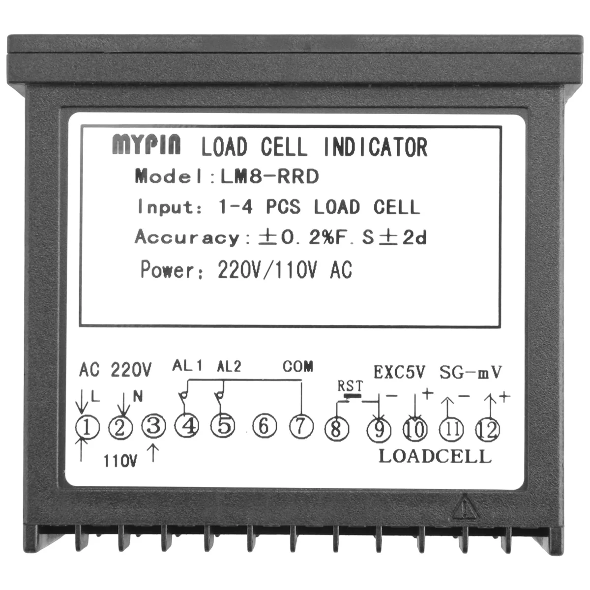 MYPIN Digital Weighing Controller Load-Cells Indicator 2 Relay Output 4 Digits images - 6