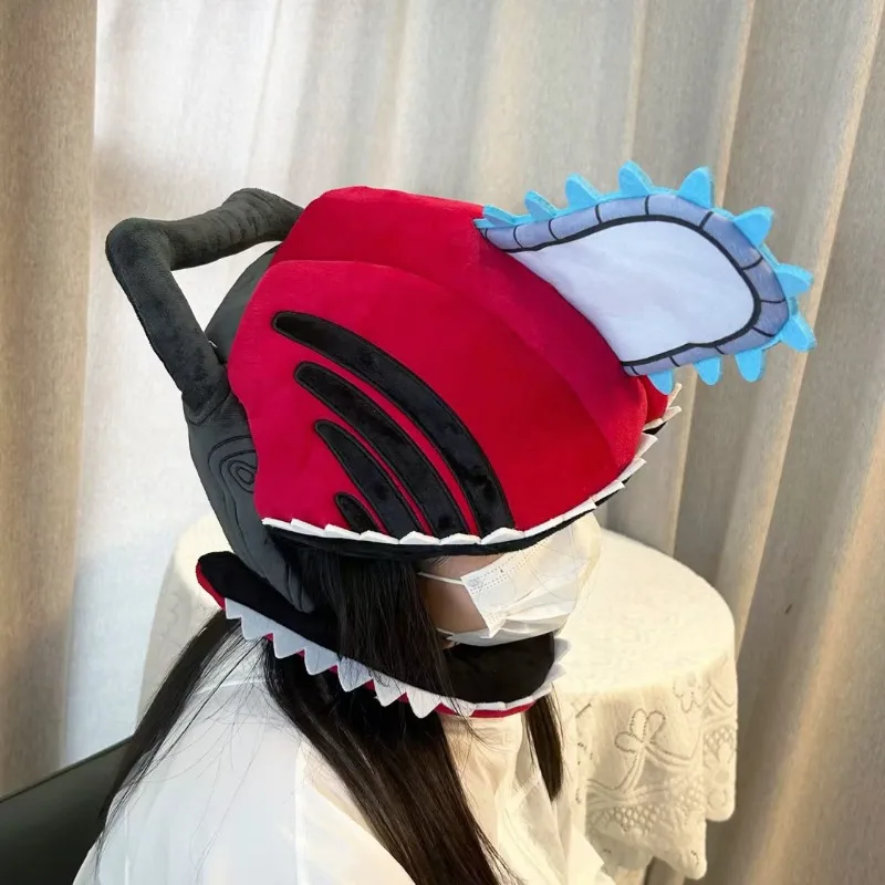 Anime Chainsaw Man Pochita Cosplay Headgear Helmet Cute Plush Doll Cos Carnival Party Kids Gift