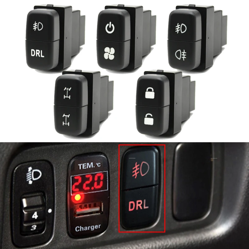 

1 шт., двойной переключатель для задней противотуманной фары Mitsubishi