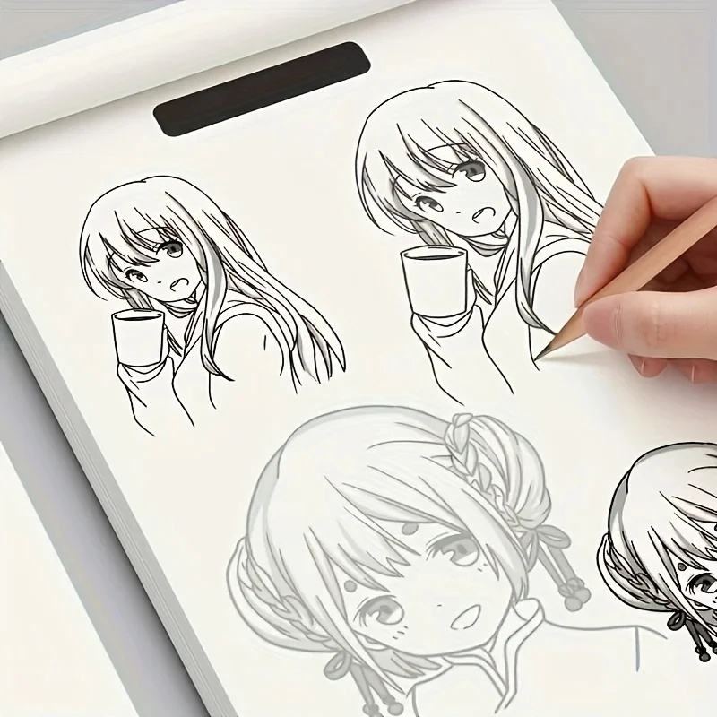 Libro di disegni di personaggi anime per principianti | Quaderno da disegno da 48 pagine con linee di contorno | Ideale per cartoni animati e stilisti di fumetti