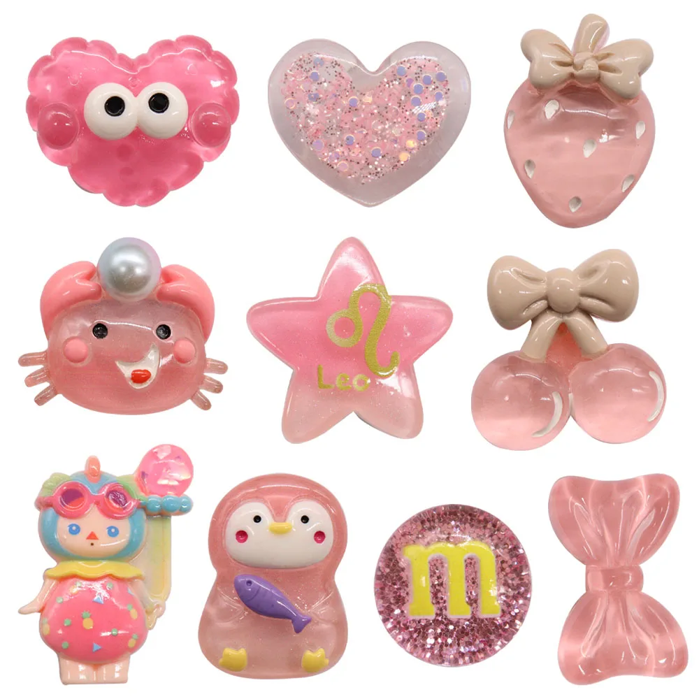 

50pcs Wholesale Resin Penguin Crab Cherry Bow Girls Shoe Accessories Lovely Garden Shoes Charms Fit Croc Jibz Charm