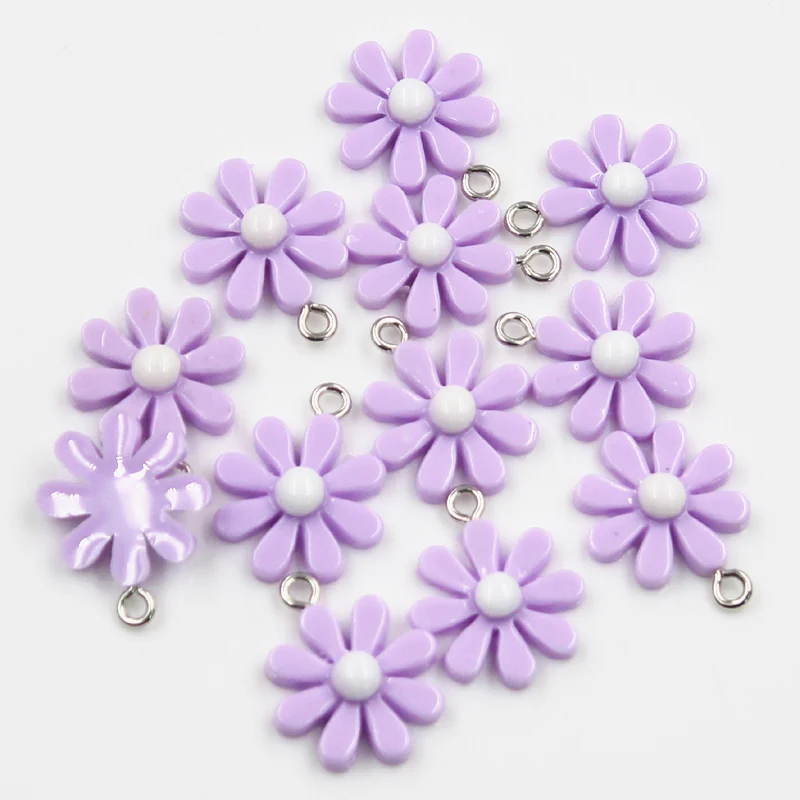 30pcs Charms flower sunflower daisy 20x16mm Pendant Crafts Making Findings Handmade Jewelry DIY for Earrings Necklace