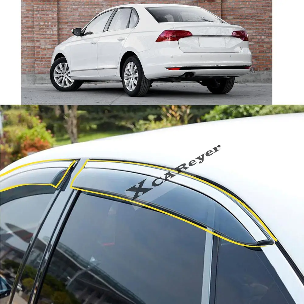 

Стикер для кузова VW Volkswagen Bora 2016 2017 2018, пластиковое стекло, ветрозащитный козырек, защита от дождя/солнца, вентиляционные детали