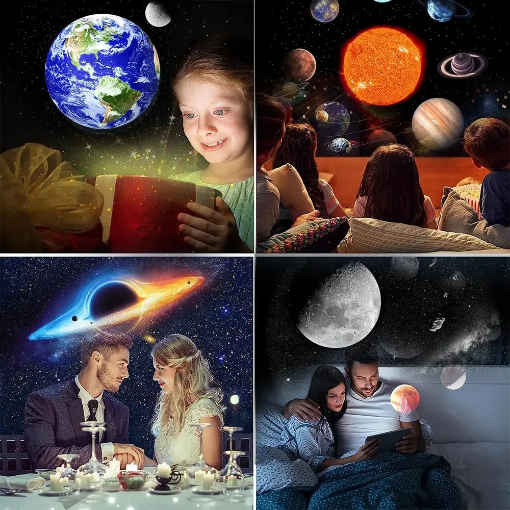 유성우 별이 빛나는 하늘 야간 조명 LED 램프, 천문관 별 프로젝터, 침실 천장 홈 거실 장식, 13 in 1