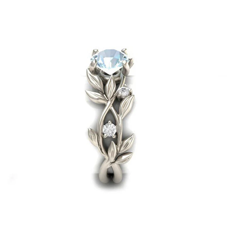 Olive Leaves Rings For Women Princess Diamant Cubic Zirconia Engagement Ring Creative Fashion Jewelry Anillos Mujer CC2003 wedding rings finger rings womens ring jewelry rings ring jewelry cubic zircon ring