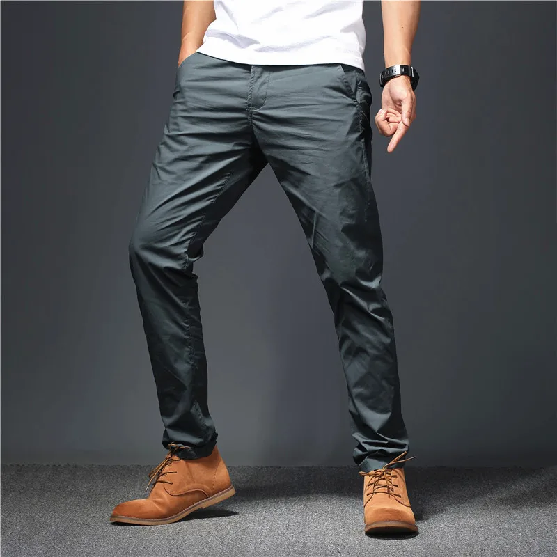 

Men's Summer Causal Pants Cotton Breathable Thin Straight Pants Quick Dry Fashion Smart Business Pants