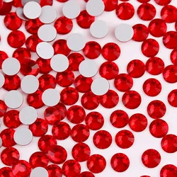 Elegant Assortment of Colorful Glass Crystal Flatback Rhinestones for DIY Nail Art and Crafts (A26 Light Red)