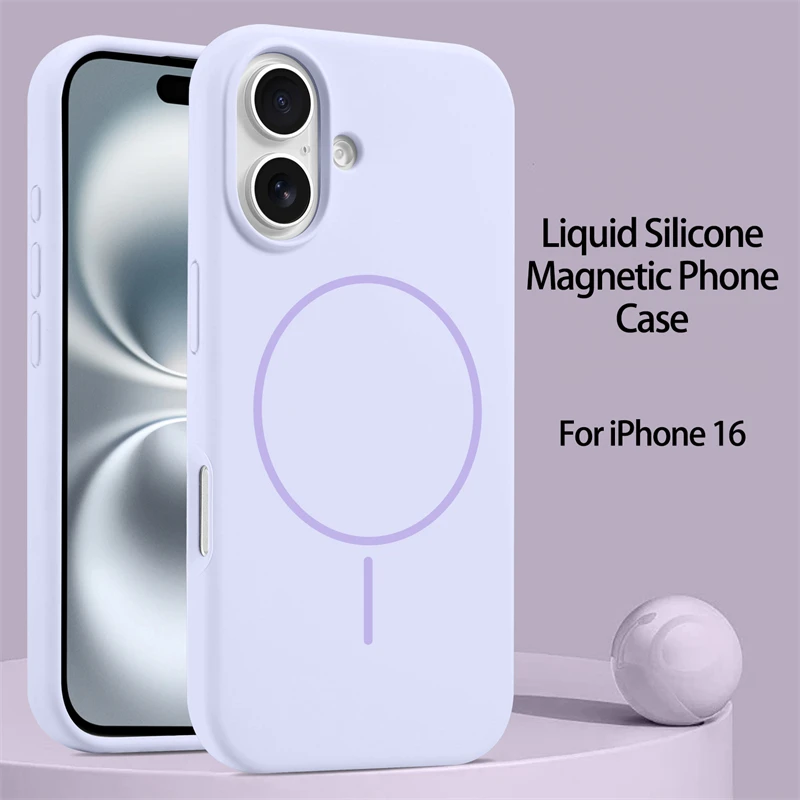 Luxury Liquid Silicone Magnetic Wireless Charging Phone Case