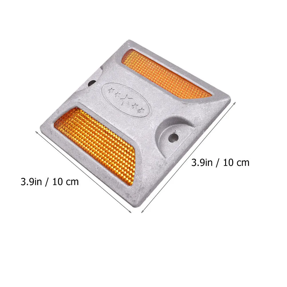 4pcs Reflective Aluminum Road Markers Raised Pavement Studs For Highway Driveway Night Visibility Traffic Safety Reflectors