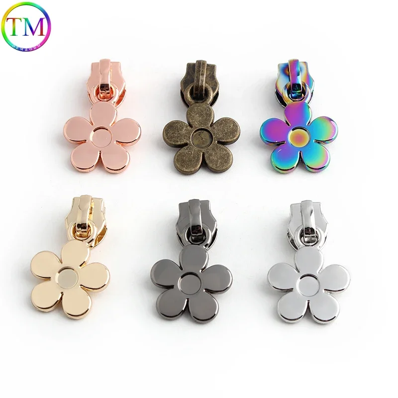 Flower/Star Shape 5# Zippers Sliders For Nylon Zipper Bags Clothes Down Jacket Zip Head Puller Repair Kits DIY Sewing Accessory