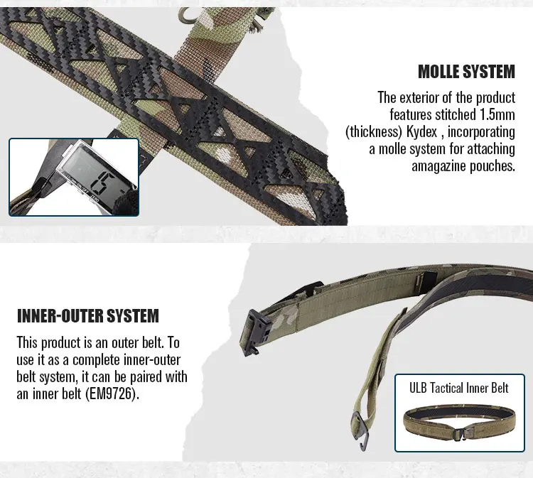 Emersongear ULB Ultraleichter, tragender taktischer Gürtel mit Schnellverschluss für Jagd, Wandern, Camping, Airsoft EM9775 – Detail 6