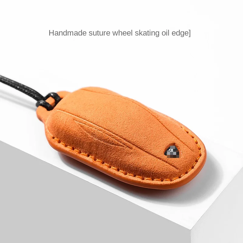 Luxurious Suede Car Key Case with Keychain and Button Protector