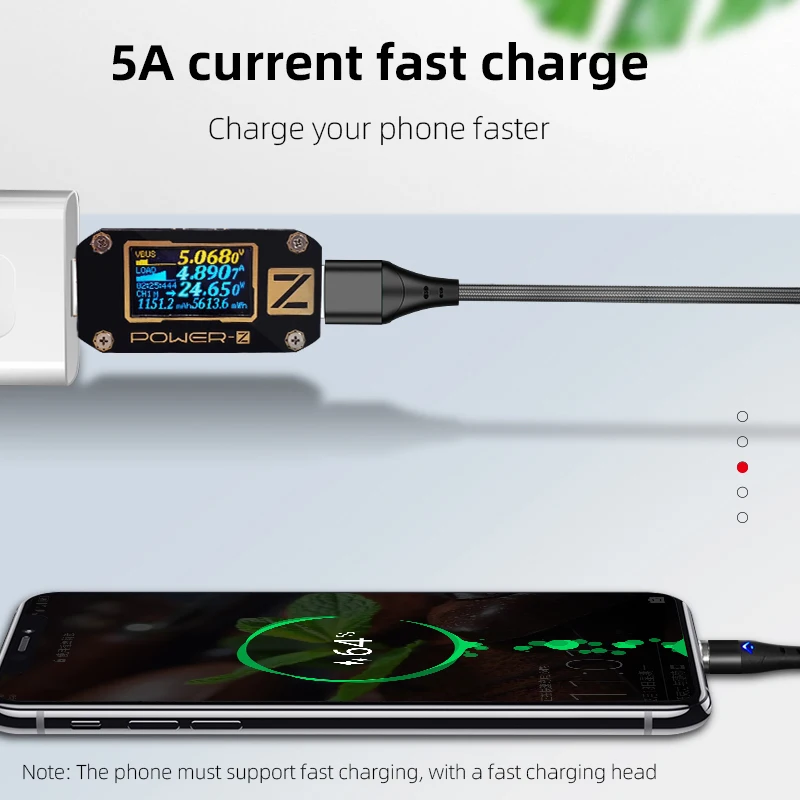 Magnetic Fast Charging 360° Rotating Cable - 5A