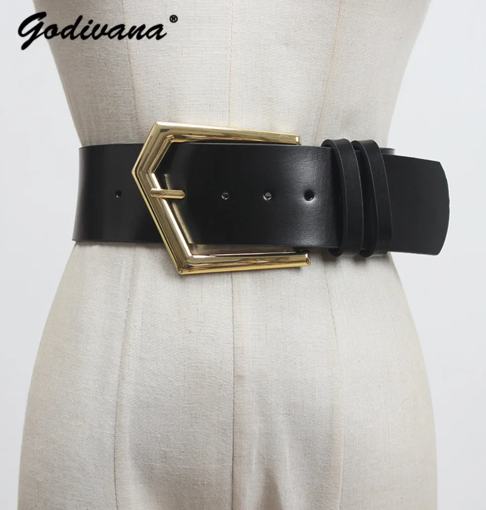 

Large Width Belt Women's Decorative Skirt Leather Oversized Buckle Elegant Fashion Girdle Waist-Slimming Corset Waistband Belts