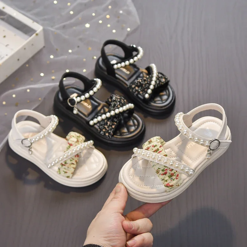 Girls Pearl Sandals Kids Fashion Shoes