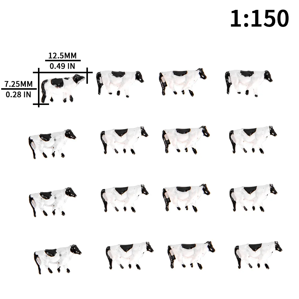 10 x Model Cows N scale 1/160 Miniature Animals Hand Painted for Farm Model Making Model Railway 3