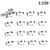 10 x Model Cows N scale 1/160 Miniature Animals Hand Painted for Farm Model Making Model Railway 3