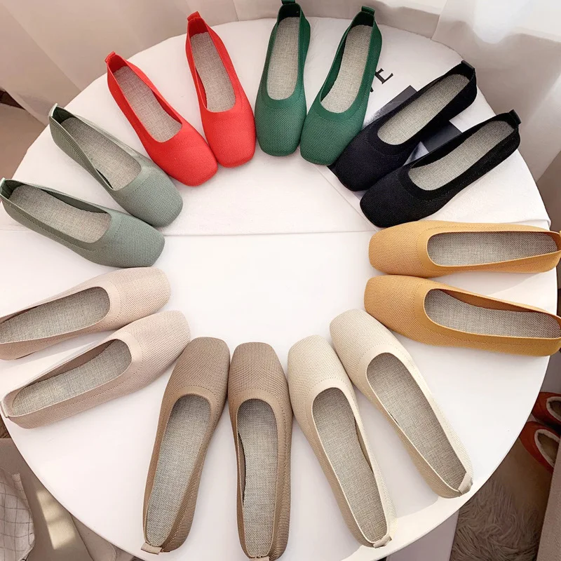 

Stretch Moccasins Shoes Women Summer Loafers Breathable Espadrille Flat Heel Anti Skid Flats Slip On Sneakers Female