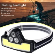 

LED Headlamp 3XPE+COB Fishing Lantern USB Rechargeable Headlight Waterproof Head Flashlight Portable Head Lamp Torch