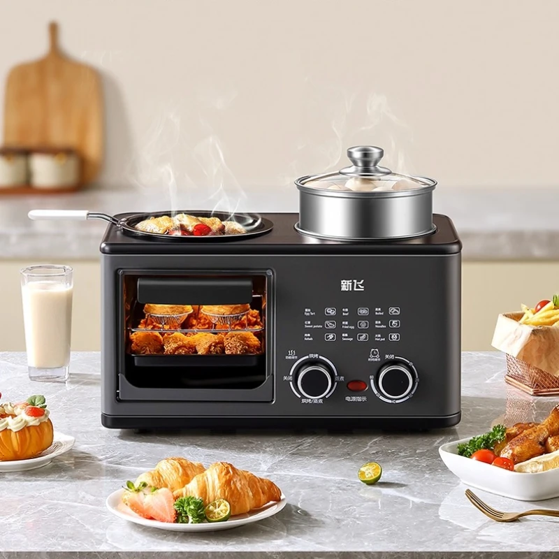 Breakfast Machine Lazy Multi-Functional Household Small Oven Bread Toaster Grill Steak Machine Steamer Cooker