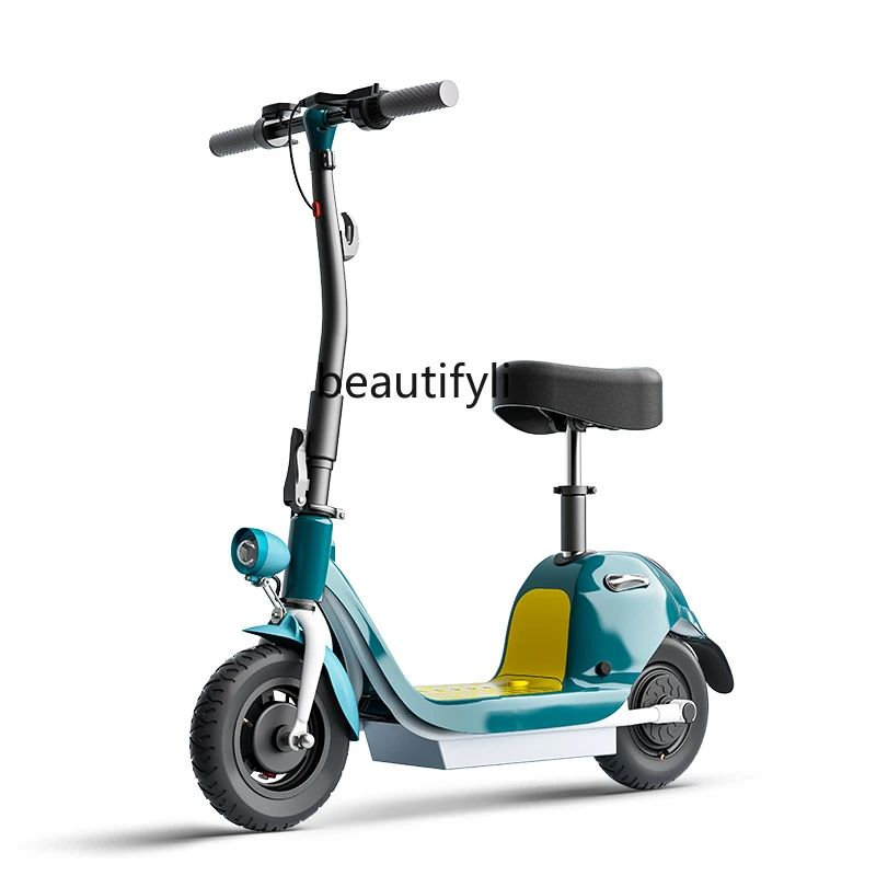 

zqMini Electric Car Small Mount Scooter Two-Wheel Portable Battery Car Female