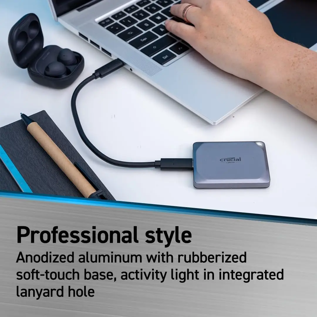 Crucial X9 Pro 1TB Portable SSD - Up to 1050MB/s Read and Write