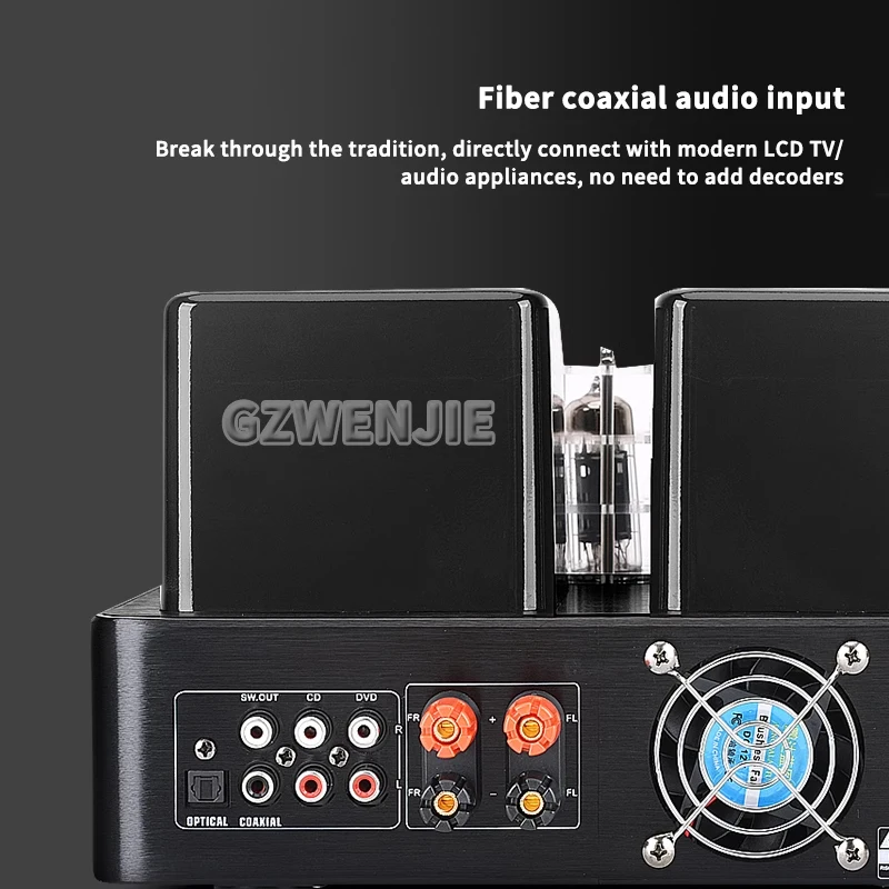200W 200W High Power Hifi Tube Amplifier Pre stage Auido Speaker Amplifier Home Theater Bluetooth 5.0 Support 48K&Omega; Speaker