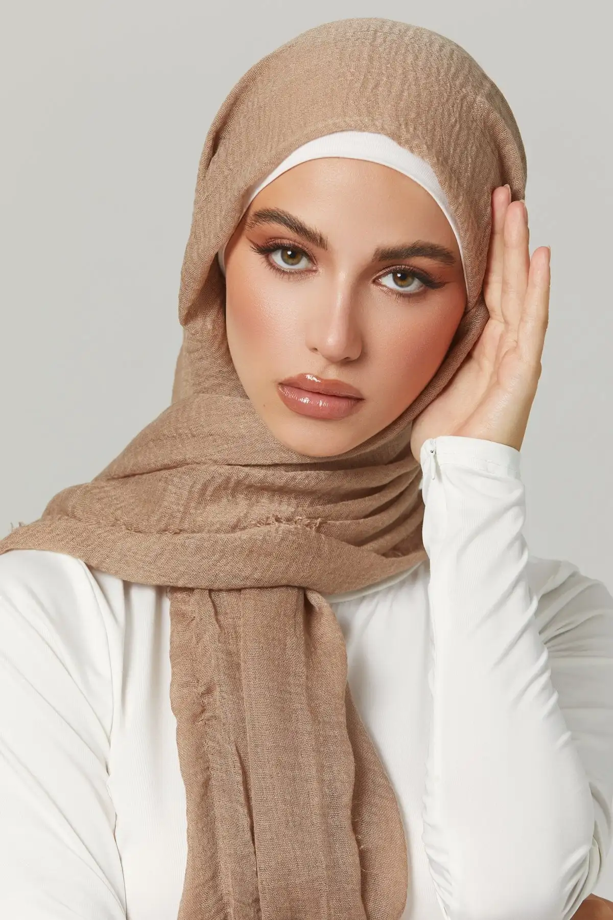 1-61 colors Pleated Plain Hijab Scarf Bubble Solid Muslim Turban Wrinkle Women Scarves Veil Ripple Hijab Scarf Shawl Headscarf 3