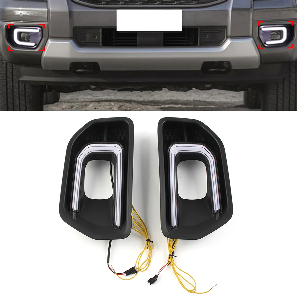 

Car LED Daytime Running Light Yellow Turn Signal Lamp For Ford Ranger XLT Sport Platinum 2022-2023