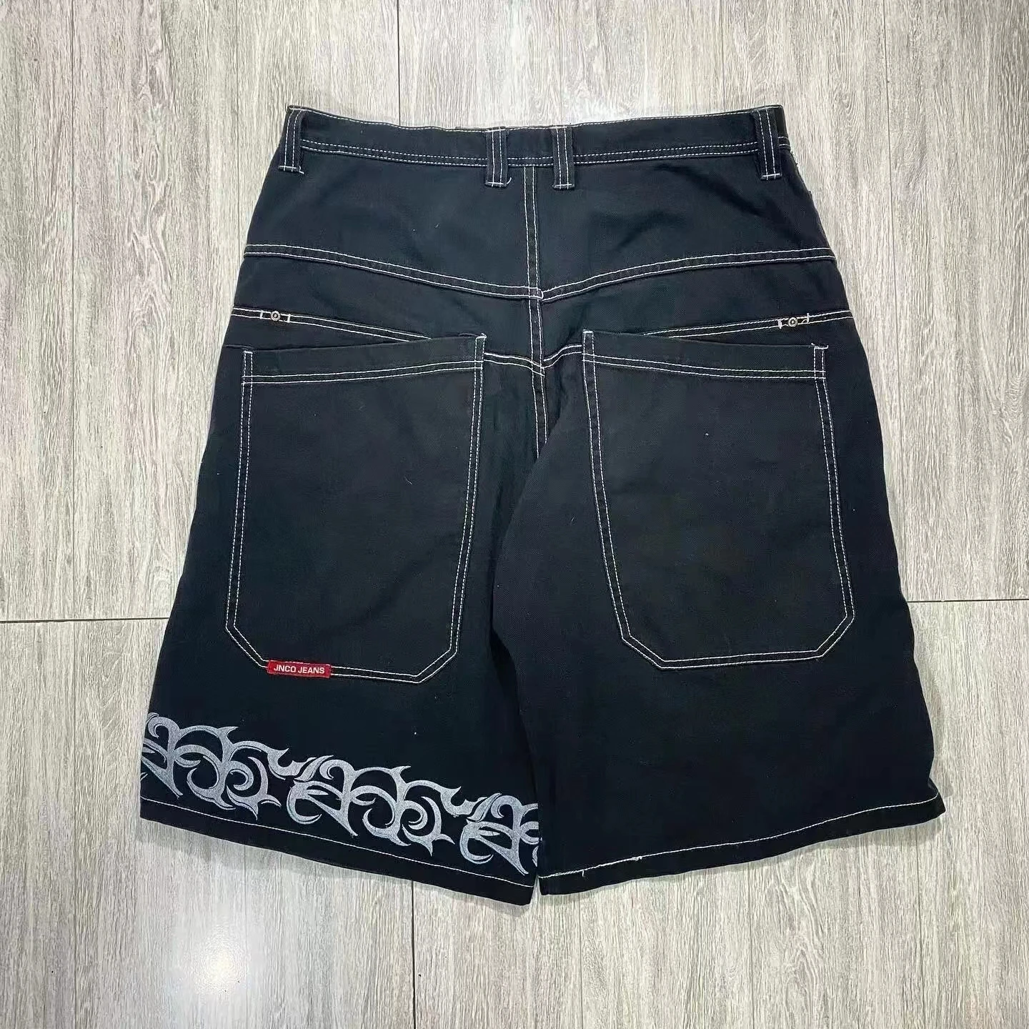 JNCO Great White Shark retro denim shorts 2024 new men's and women's hip-hop Harajuku street high-quality y2k shorts