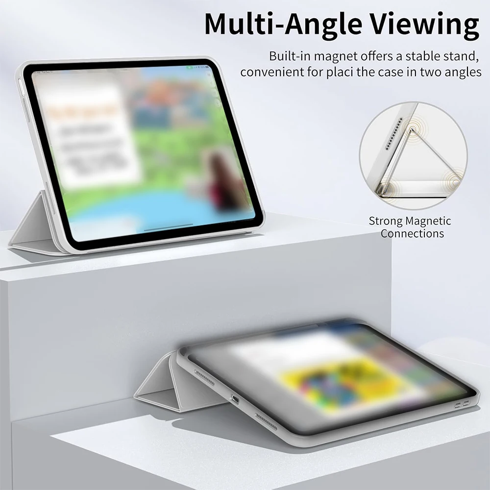 Trifold Stand Smart Case with Pencil Holder and Soft Back, Auto Sleep/Wake Feature