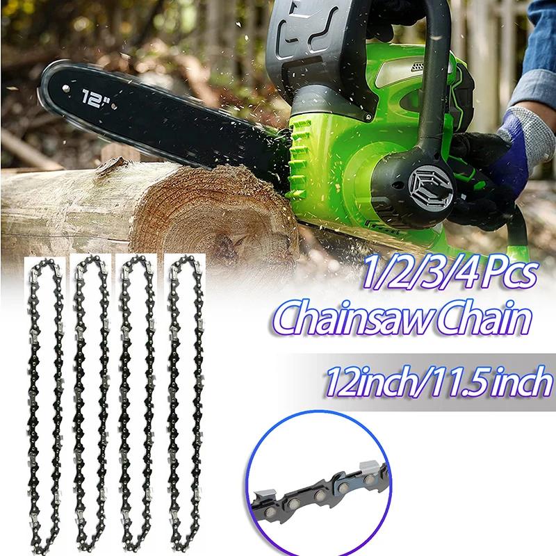 

1/2/3/4Pcs 12/11.5 Inch Chainsaw Saw Chain 44 Drive Link 22 Cutter 3/8" LP .050" Steel Chain Replacement Part for Electric Saw