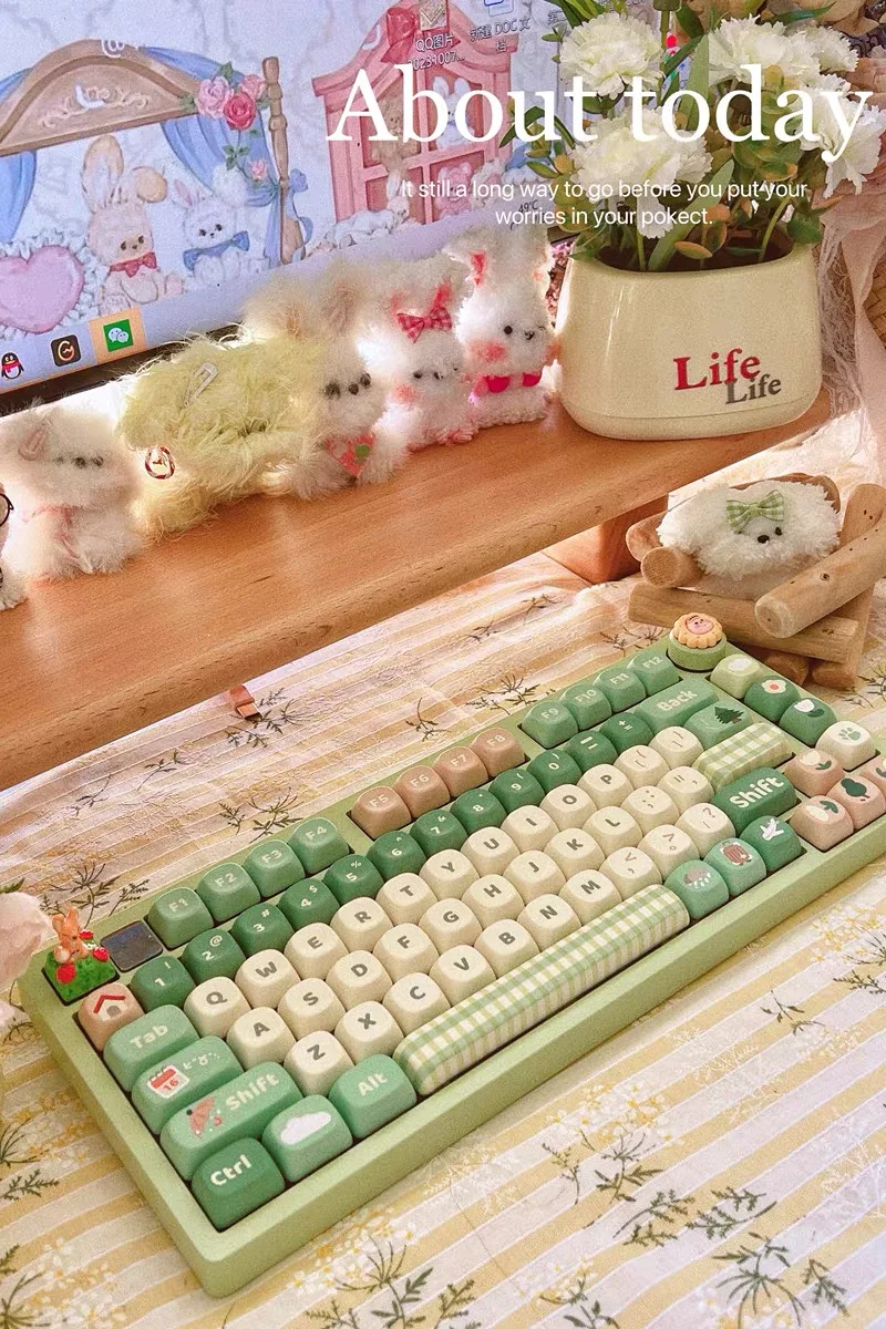 Go Hiking Xoa Teclado Mecânico, Bonito Keycaps