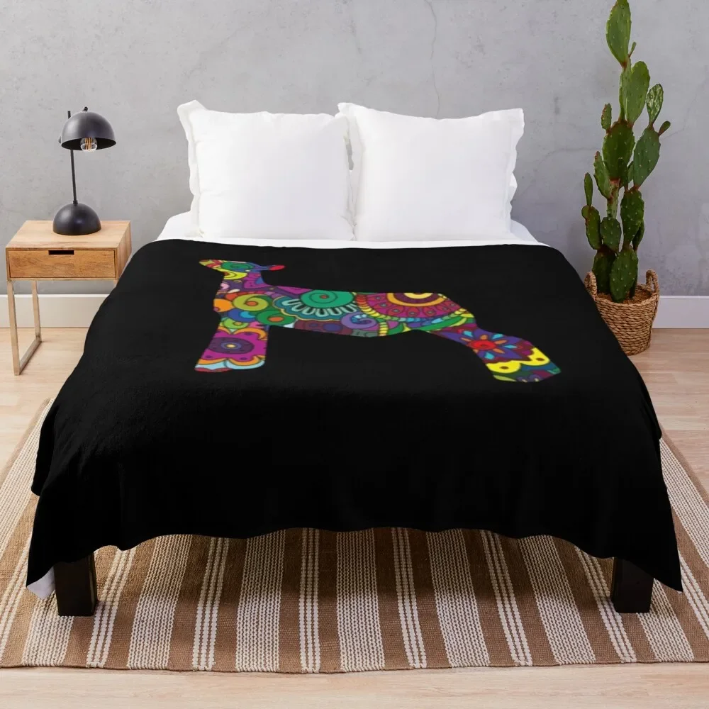 

70s Floral Lamb, Livestock Show, Show Lamb Design Throw Blanket Weighted funny gift Soft Big Sofa Quilt Blankets