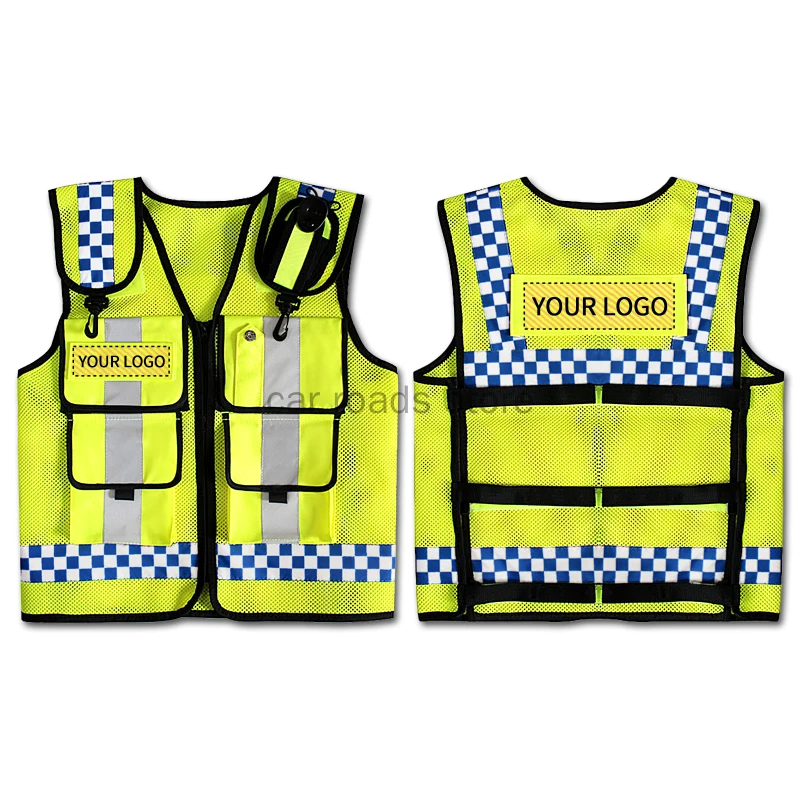 Reflective Safety Vest High Visibility Bonded Multiple Pockets For Mens Construction Worker Night Runner reflective safety vest