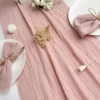 Gauze Cotton Wedding Table Runner Retro Pink Burr Texture Dining Napkins Gift Kitchen Table Runners Home Christmas Table Decor 2