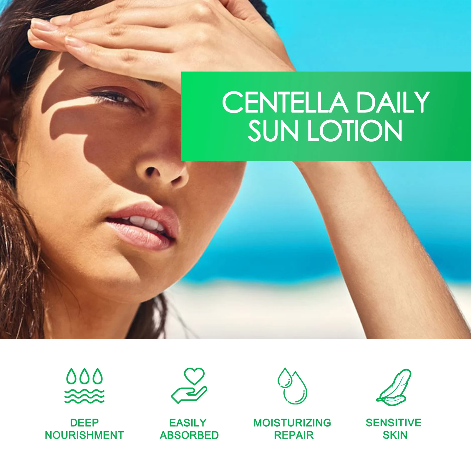 Centella asiatica sunscreen Summer protection moisturizing clear lock moisture mild isolation protective cream