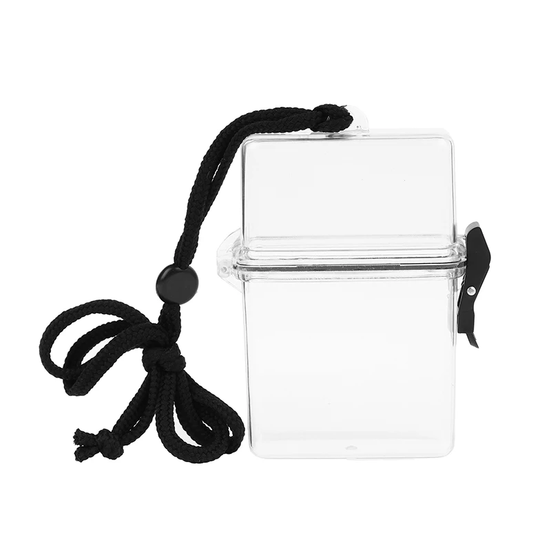 Portable Small Card Sealed Storage Can Money Key Waterproof Tank Transparent Collect Classification Box School Stationery desktop storage box,stationery storage box