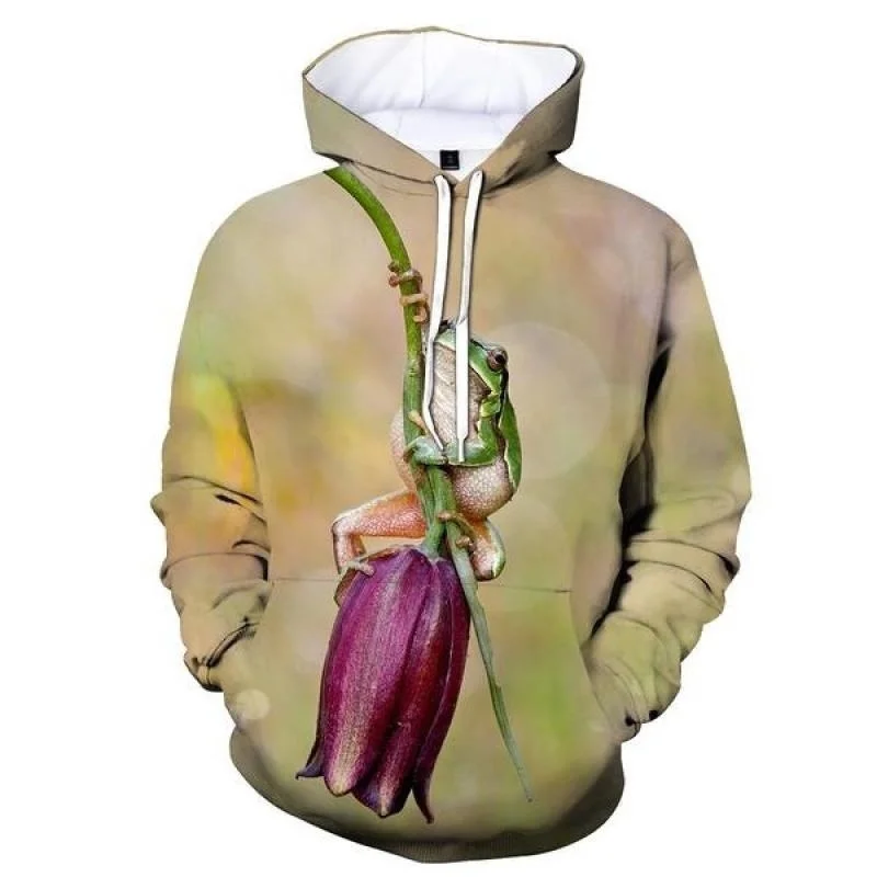 thumbnail image 1 of Sudadera con capucha de rana arbórea linda para hombres y niños, sudadera con capucha de gran tamaño con gráficos de animales impresos en 3D, sudadera con capucha de manga larga, ropa de calle, 1 of 5