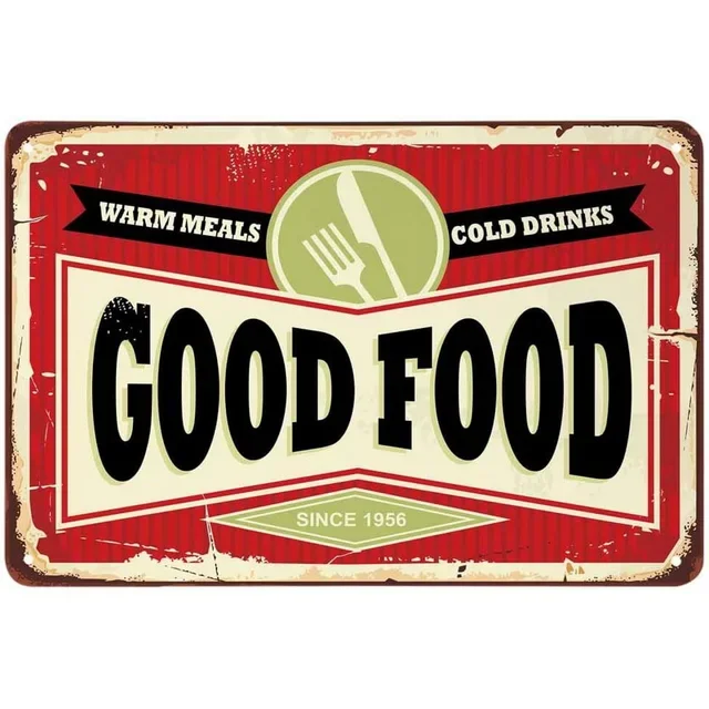 Vintage Metal Tin Sign - Retro Wall Decor