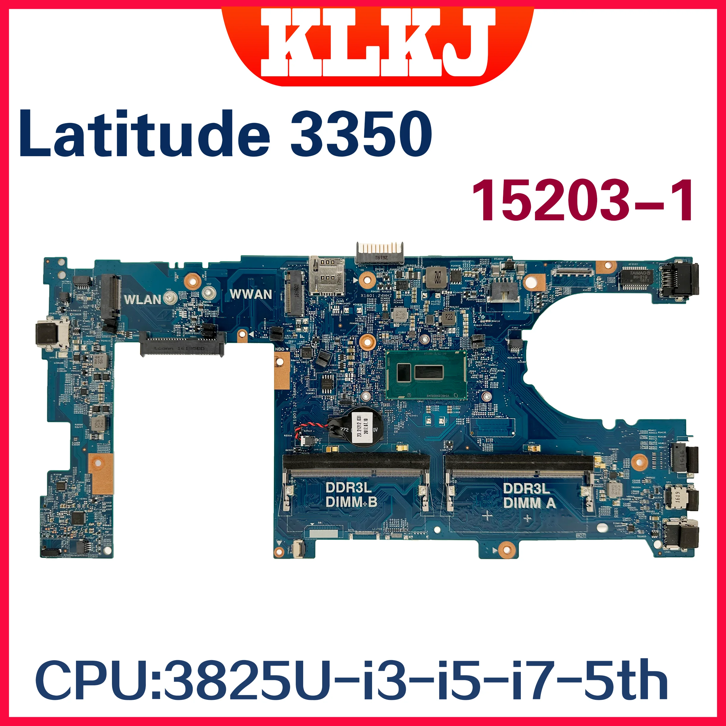 Материнская плата для ноутбука Dinzi 15203-1 для Dell Latitude 3350 с диагональю 100% дюйма