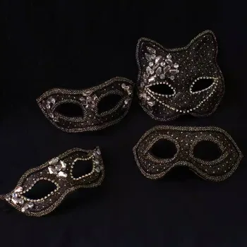 Maschere per decorazioni con palline per trucco per feste a metà faccia per uomini e donne adulti, maschere per uomo per spettacoli di Halloween